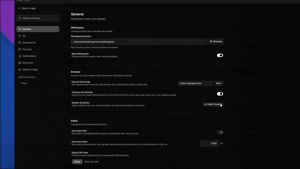 Full Browser in Orca