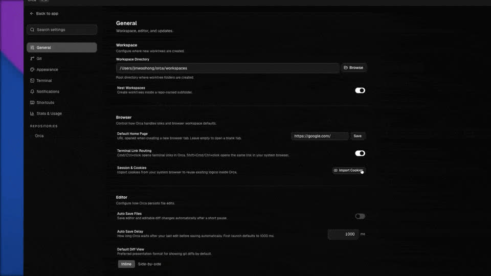 Full Browser in Orca